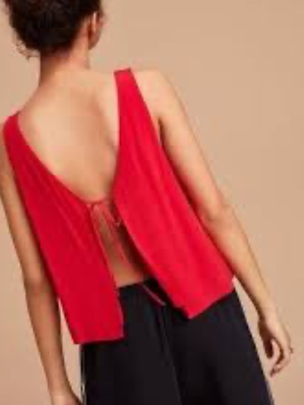 Aritzia Wilfred Free Kempner Red V-Neck blouse with tie back Size XS